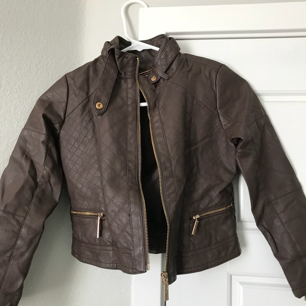 FAUX little kids  brown coat size small